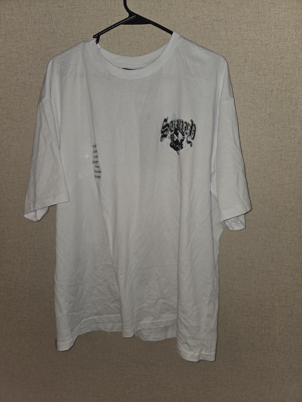 White Graphic Crewneck T-Shirt for Men Size  XLarge